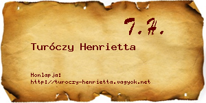 Turóczy Henrietta névjegykártya