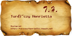 Turóczy Henrietta névjegykártya